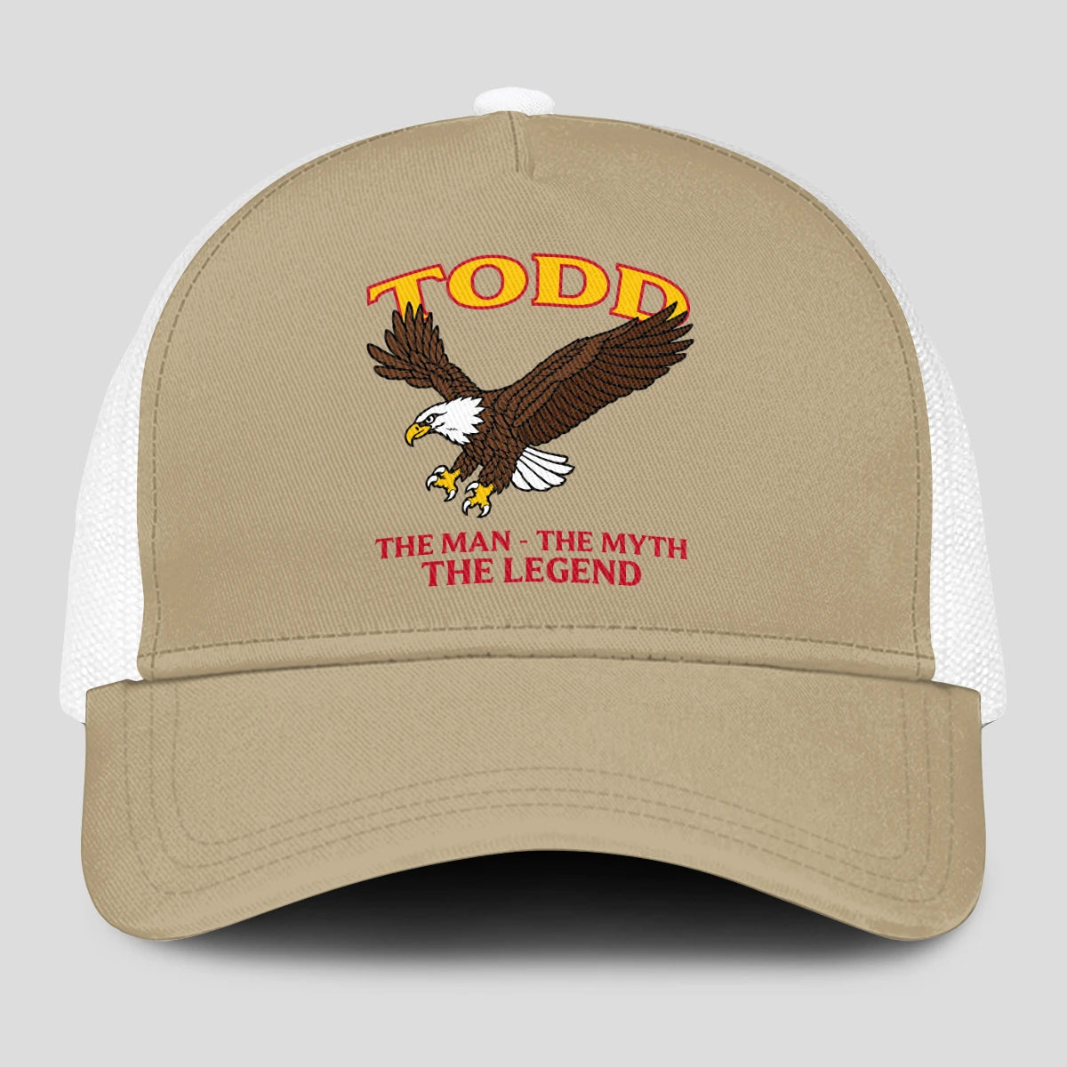 The Man The Myth The Legend Eagle Khaki Mesh Cap TODD 13K1 C210PF