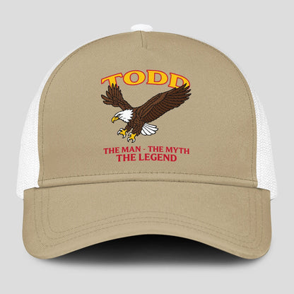 The Man The Myth The Legend Eagle Khaki Mesh Cap TODD 13K1 C210PF