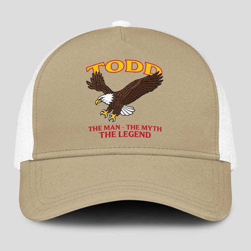 The Man The Myth The Legend Eagle Khaki Mesh Cap TODD 13K1 C210PF