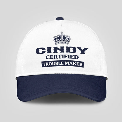 Certified Your Name Trouble Maker Washed Cap CINDY 13K1 C148PF