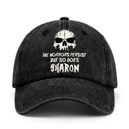 The Horrors Persist But So Does Your Name Cool Skull Washed Cap SHARON 13K1 C134PF