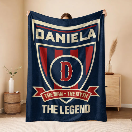 The Man The Myth The Legend Blue Burgundy Baseball Blanket DANIELA 13K1 BK18