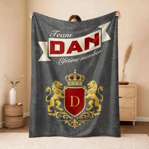 Team Your Name Lifetime Member Charcoal Blanket DAN 13K1 BK20