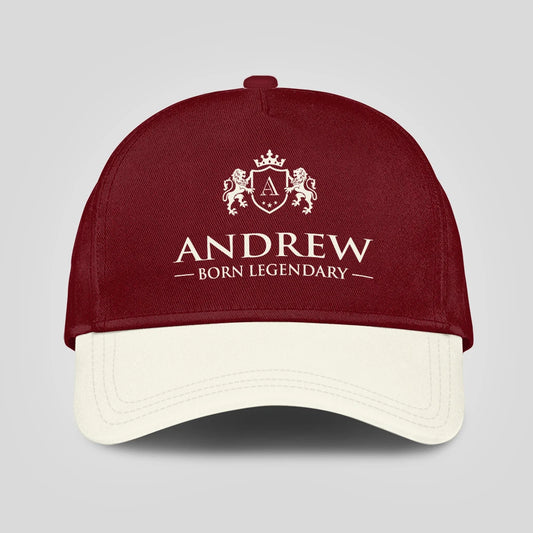 Born Legendary Burgundy And Beige Cap ANDREW 13K1 C181PF