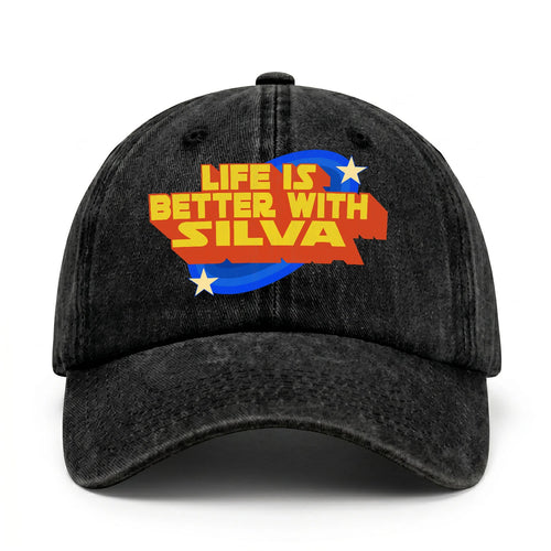 Life Is Better With Your Name Retro Washed Cap SILVA 13K1 C62PF