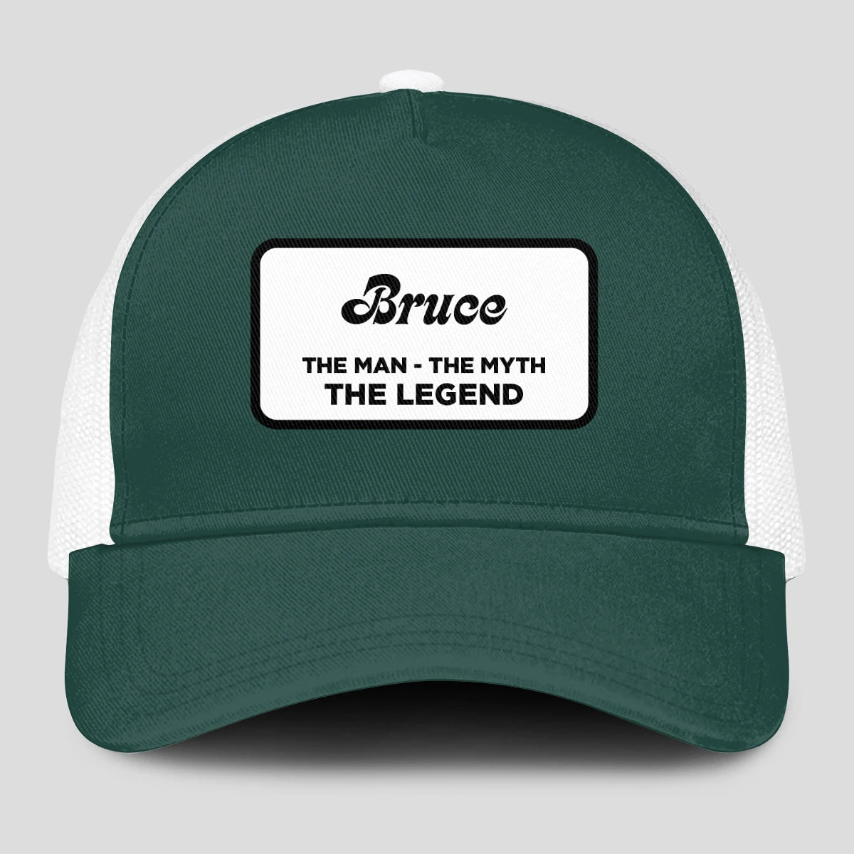 The Man The Myth The Legend Green And White Mesh Cap BRUCE 13K1 C198PF