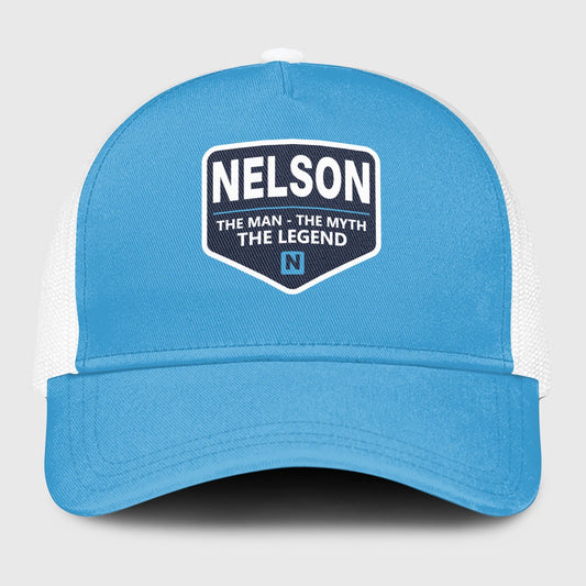 The Man The Myth The Legend Light Blue Mesh Cap NELSON 13K1 C190PF
