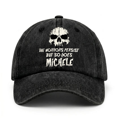 The Horrors Persist But So Does Your Name Cool Skull Washed Cap MICHELE 13K1 C134PF