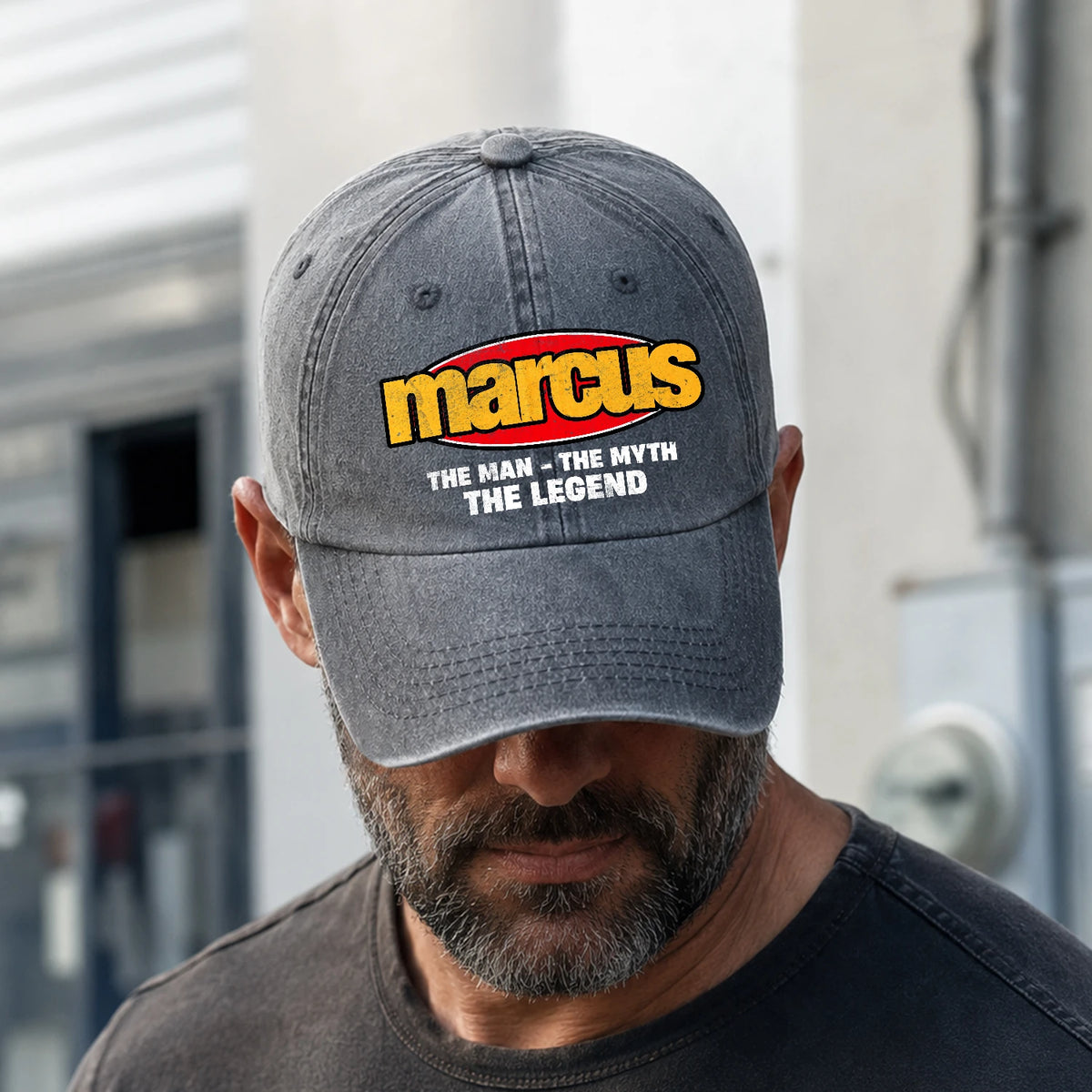 The Man The Myth The Legend Vintage Logo Washed Cap MARCUS 13K1 C162PF