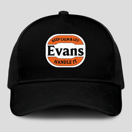 Keep Calm & Let Your Name Handle It Black Mesh Cap EVANS 13K1 C199PF