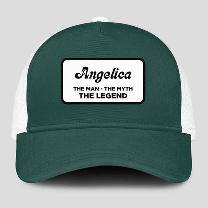 The Man The Myth The Legend Green And White Mesh Cap ANGELICA 13K1 C198PF