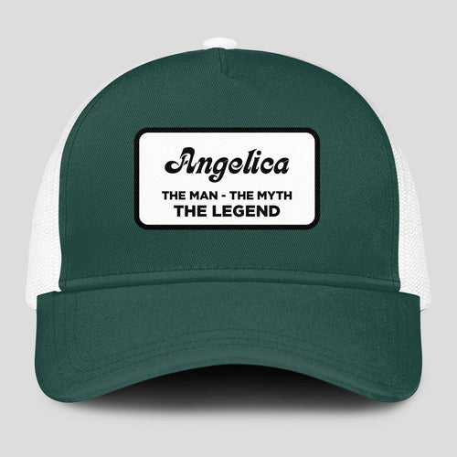 The Man The Myth The Legend Green And White Mesh Cap ANGELICA 13K1 C198PF