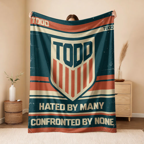 Hated By Many Confronted By None Retro Fleece Blanket TODD 13K1 BK58