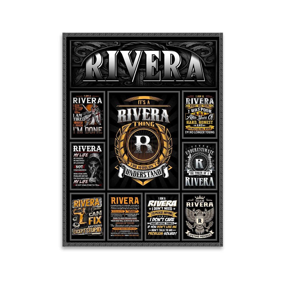 RIVERA Personalized Sponge Floor Mat – Custom Printed Home Decor 13K1-AR2