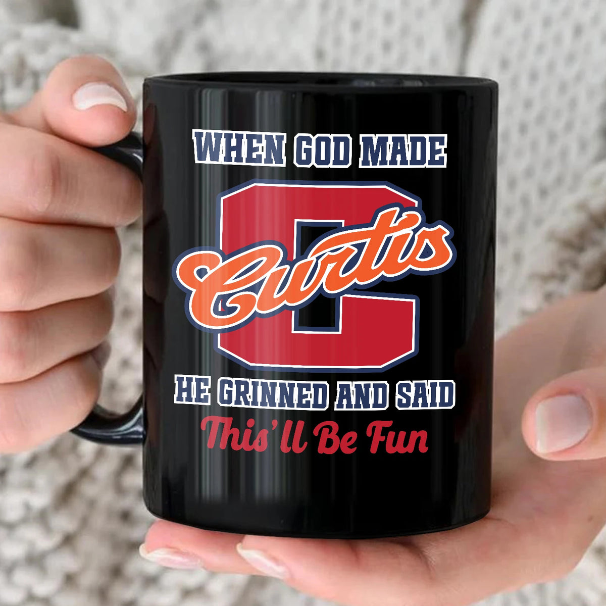 When God Made Your Name Personalized Baseball Mug CURTIS 13K1 MG07