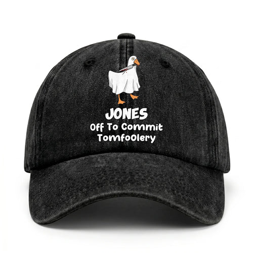 Off To Commit Tomfoolery Funny Goose Washed Cap JONES 13K1 C131PF