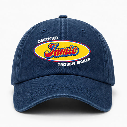 Certified Your Name Trouble Maker Washed Cap JAMIE 13K1 C73PF