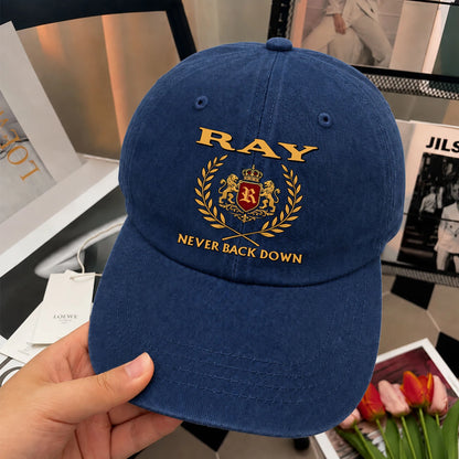 Never Back Down Royal Blue Denim Cap RAY 13K1 C60PF