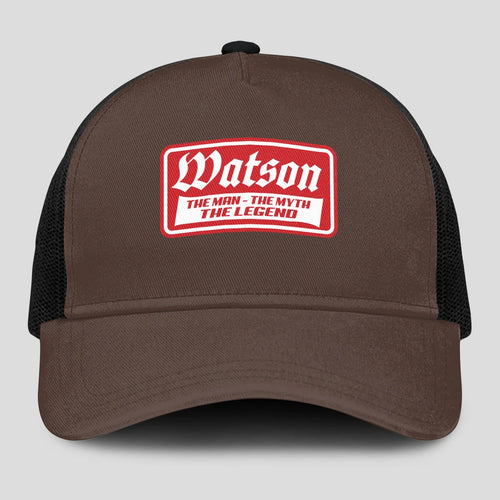 The Man The Myth The Legend Red Logo Brown Mesh Cap WATSON 13K1 C203PF