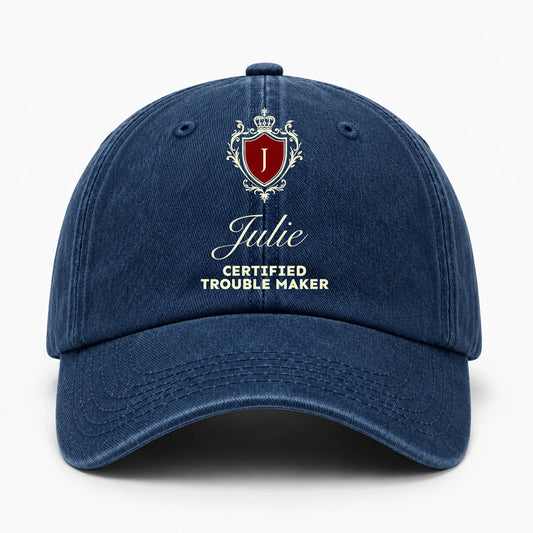 Live Laugh Love Royal Blue Washed Cap JULIE 13K1 C176PF