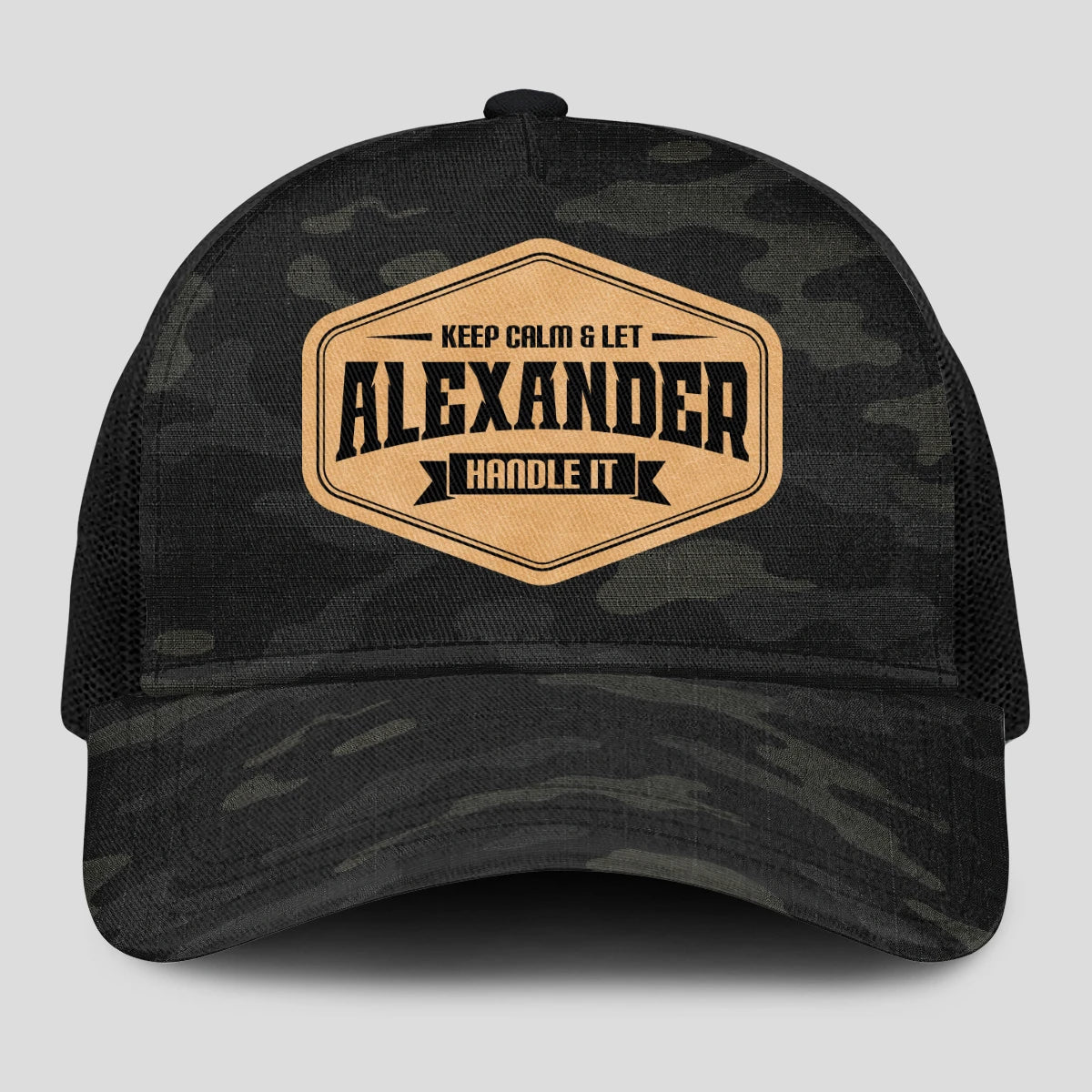 Keep Calm & Let Your Name Handle It Dark Camo Mesh Cap ALEXANDER 13K1 C195PF