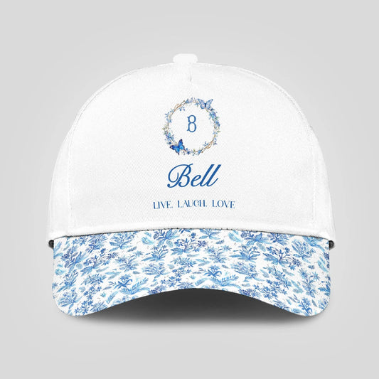 Live Laugh Love Blue Flowers Cap BELL 13K1 C50PF