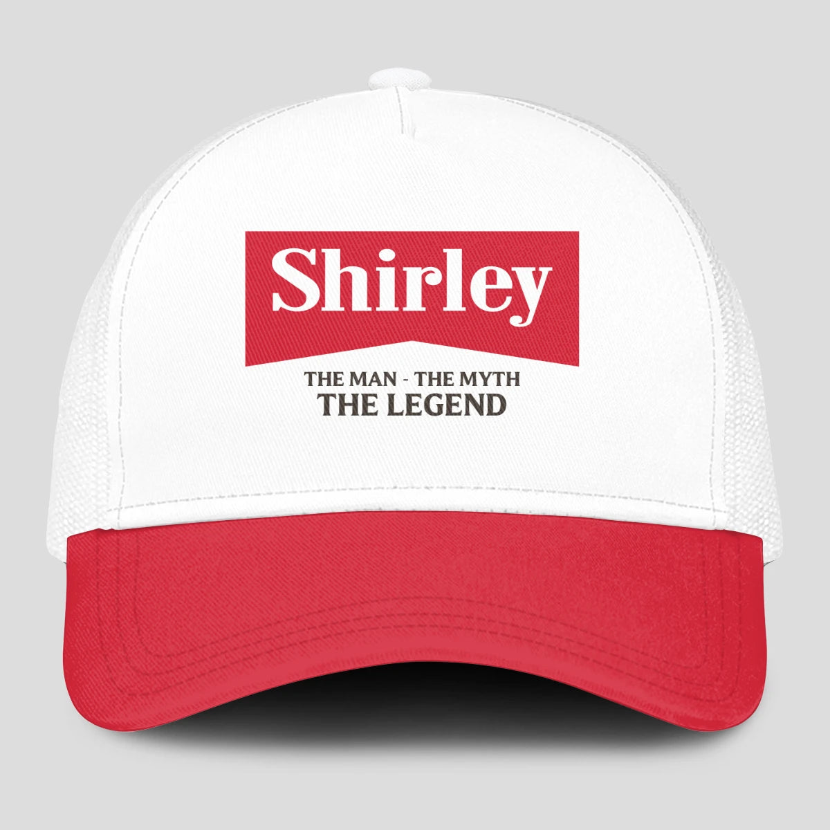 The Man The Myth The Legend Red And White Mesh Cap SHIRLEY 13K1 C197PF