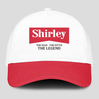 The Man The Myth The Legend Red And White Mesh Cap SHIRLEY 13K1 C197PF