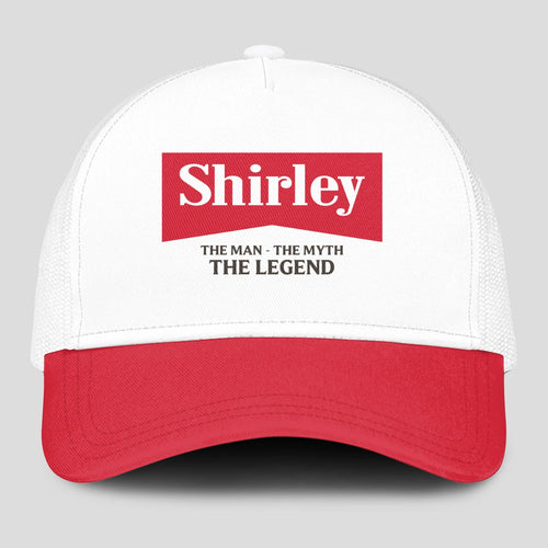 The Man The Myth The Legend Red And White Mesh Cap SHIRLEY 13K1 C197PF