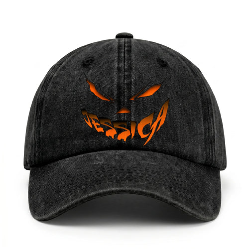 Stay Hungry Pumpkin Chasing Ghosts Funny Washed Cap JESSICA 13K1 C101PF