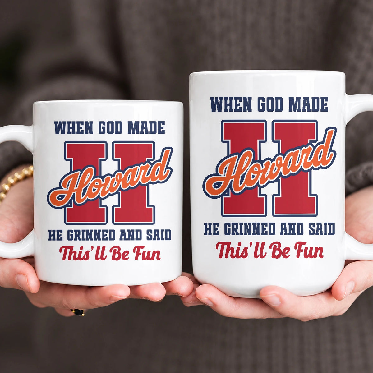 When God Made Your Name Personalized Baseball Mug HOWARD 13K1 MG07