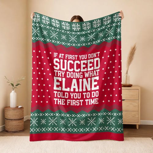 If At First You Don’t Succeed Red Green Christmas Fleece Blanket ELAINE 13K1 BK28