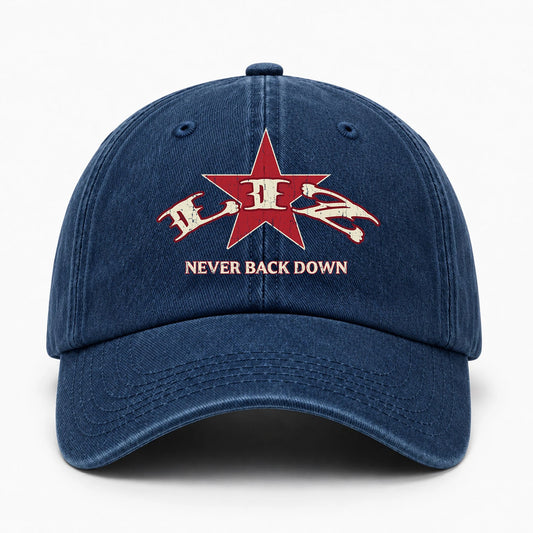 Never Back Down Western Blue Denim Cap LIZ 13K1 C61PF
