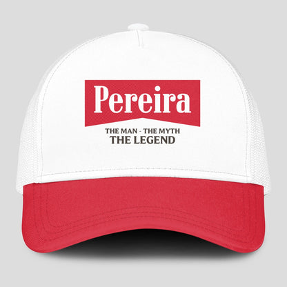 The Man The Myth The Legend Red And White Mesh Cap PEREIRA 13K1 C197PF