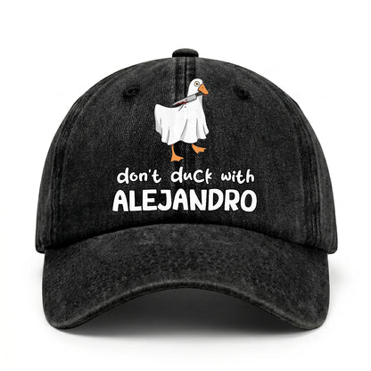 Don't Duck With Your Name Funny Washed Cap ALEJANDRO 13K1 C129PF