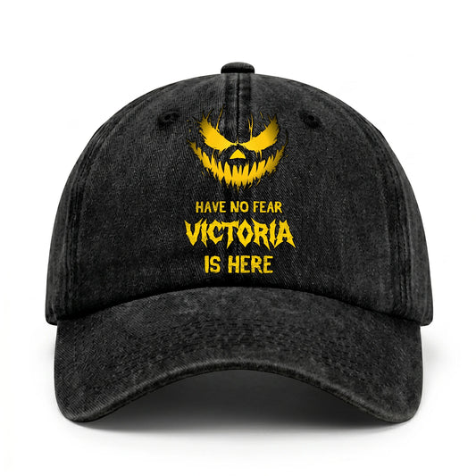 Have No Fear Your Name Is Here Jack O' Lantern Washed Cap VICTORIA 13K1 C135PF