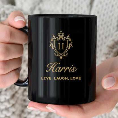 Your Name Live Laugh Love Luxury Champagne Gold Mug HARRIS 13K1 MG10