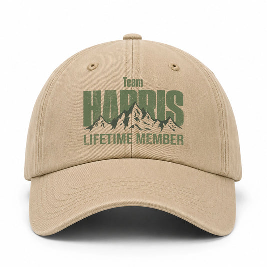 Team Your Name Lifetime Member Mountain Cap HARRIS 13K1 C58PF