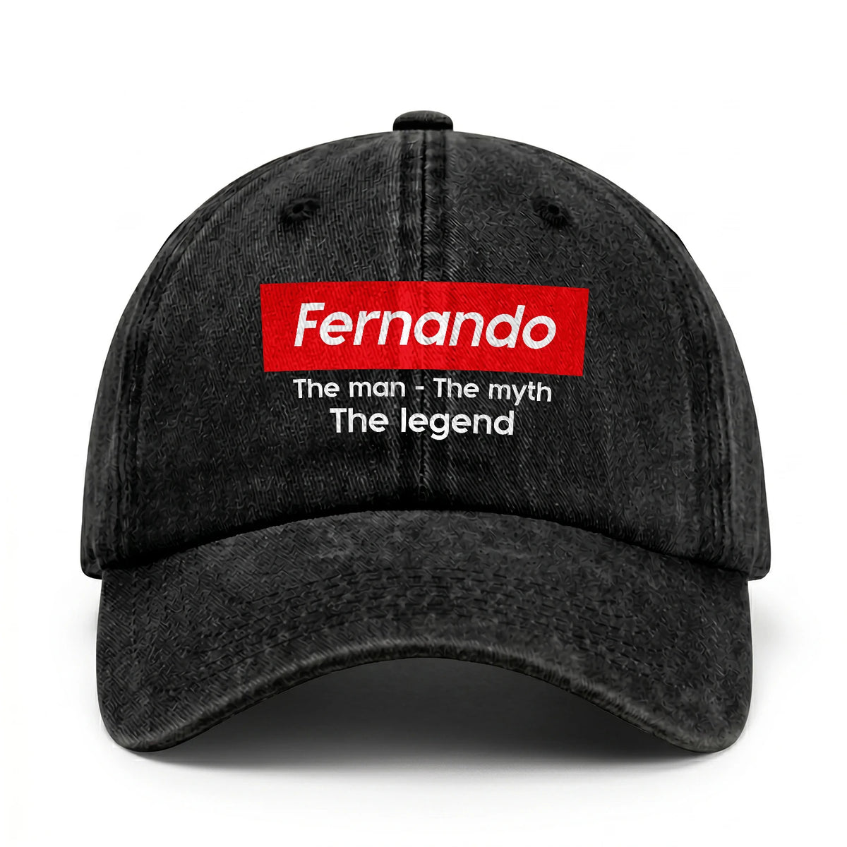 Your Name The Man The Myth The Legend Red Logo Washed Cap FERNANDO 13K1 C130PF