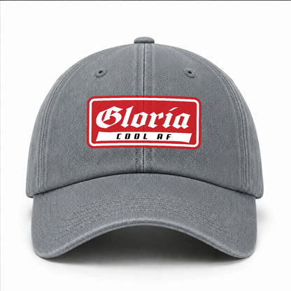 Your Name Cool Af Red Logo Funny Washed Cap GLORIA 13K1 C79PF