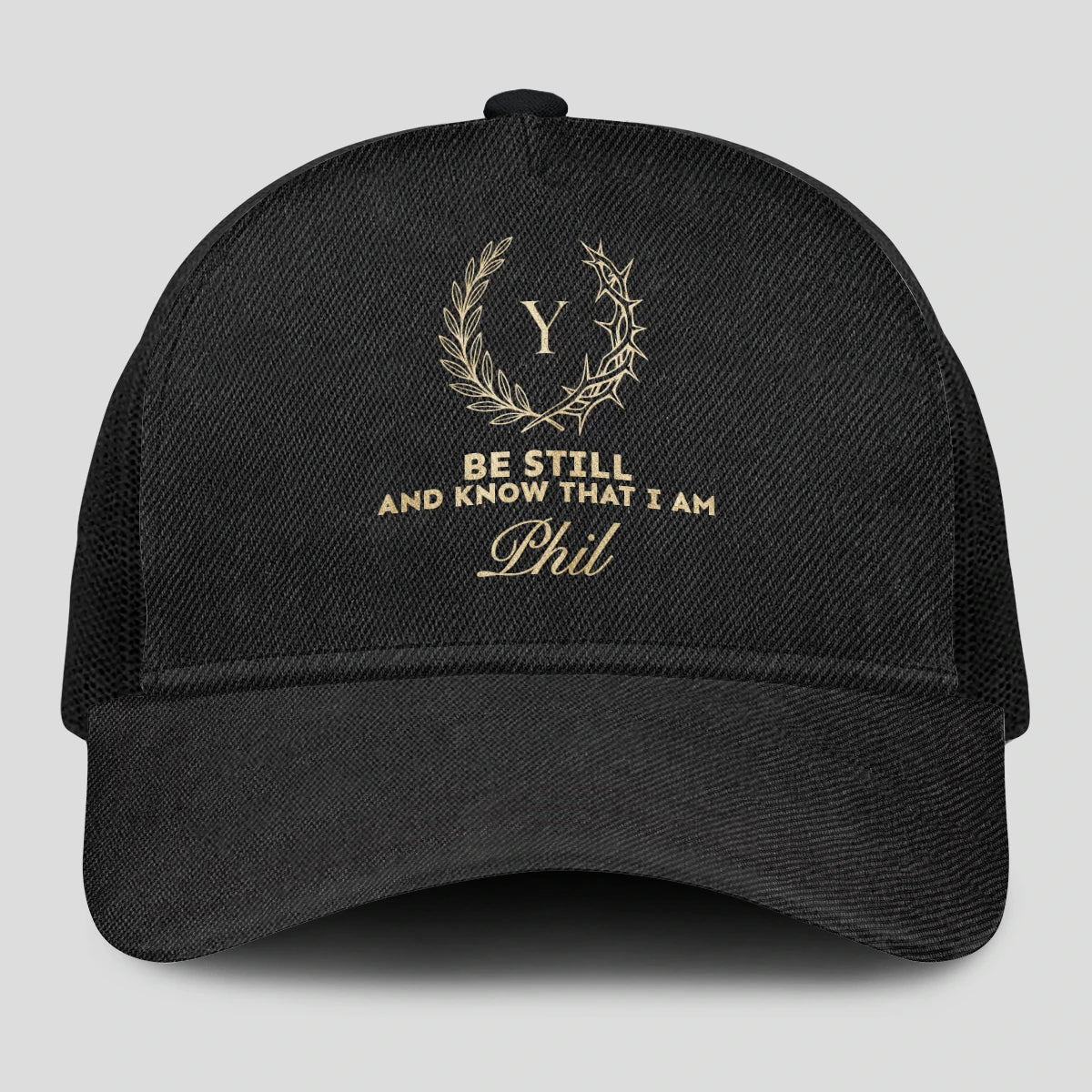 Be Still And Know That I Am Name Black Mesh Cap PHIL 13K1 C202PF