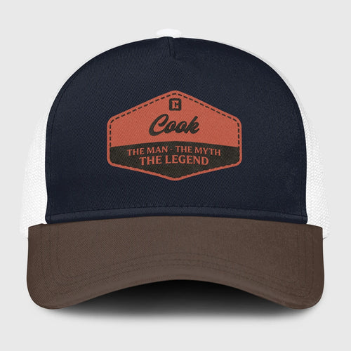 The Man The Myth The Legend Navy And Brown Mesh Cap COOK 13K1 C188PF