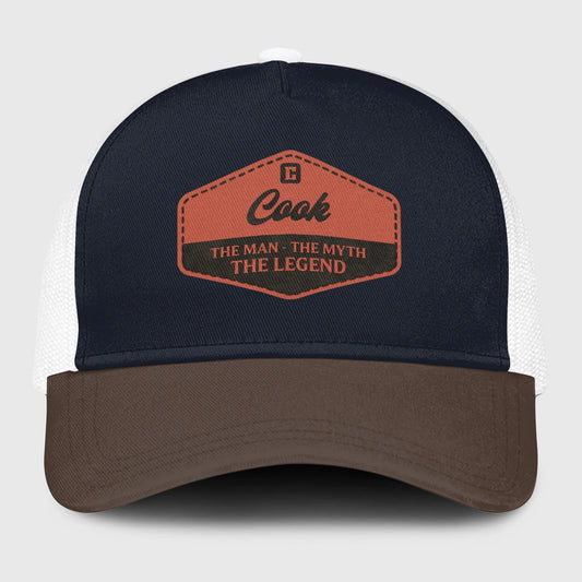 The Man The Myth The Legend Navy And Brown Mesh Cap COOK 13K1 C188PF