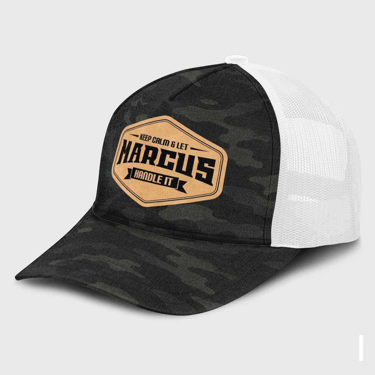 Keep Calm & Let Your Name Handle It Dark Camo Mesh Cap MARCUS 13K1 C195PF
