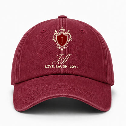 Live Laugh Love Elegant Burgundy Washed Cap JEFF 13K1 C89PF