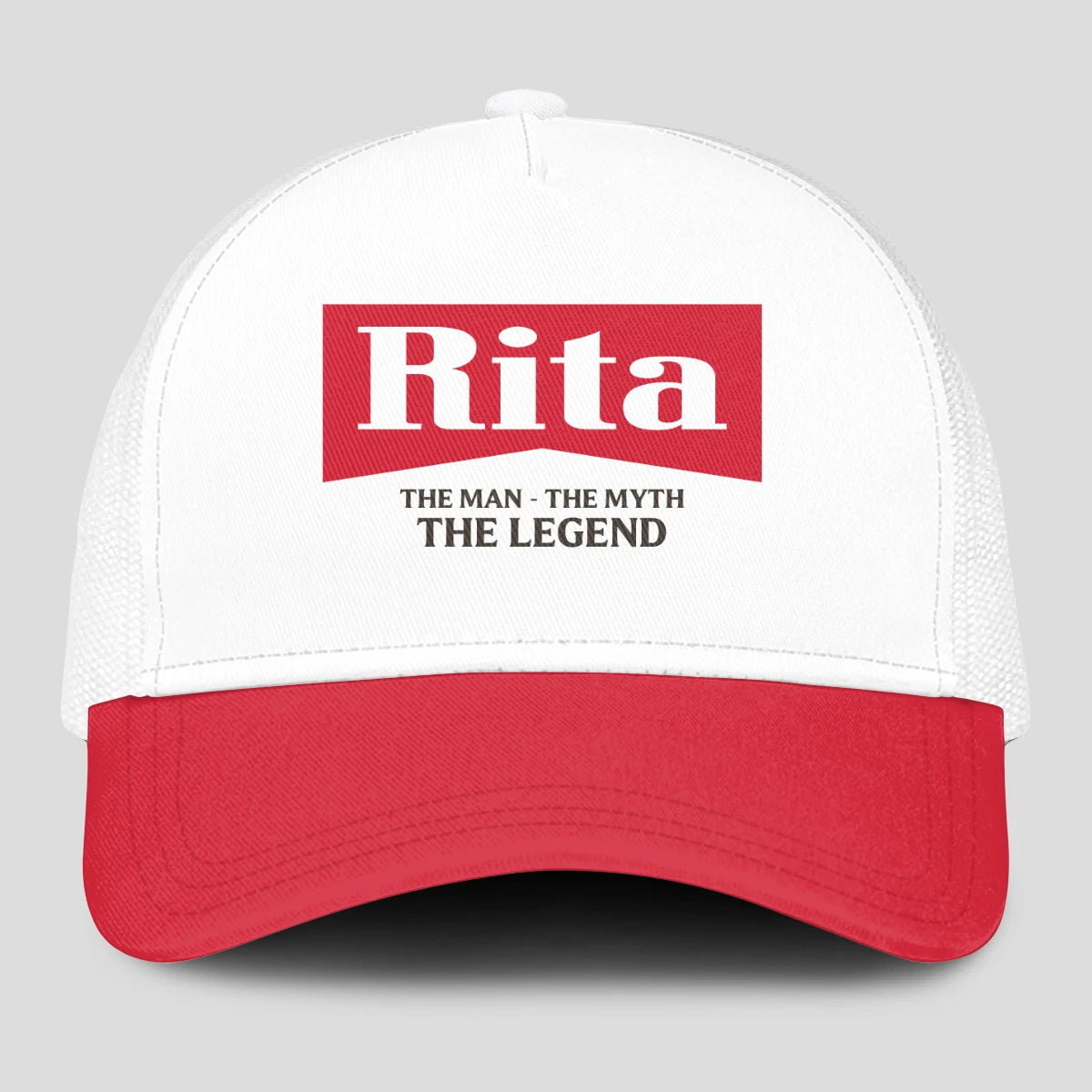 The Man The Myth The Legend Red And White Mesh Cap RITA 13K1 C197PF