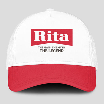 The Man The Myth The Legend Red And White Mesh Cap RITA 13K1 C197PF