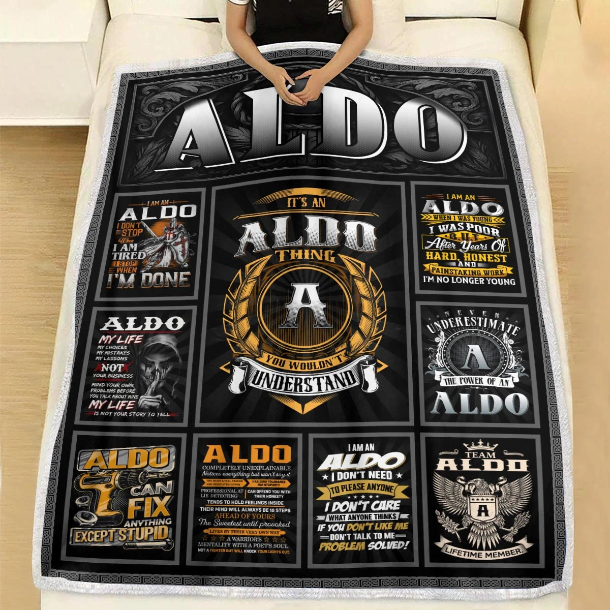 ALDO Personalized Blanket | Custom Name Cozy Throw Gift 13K5-BK2