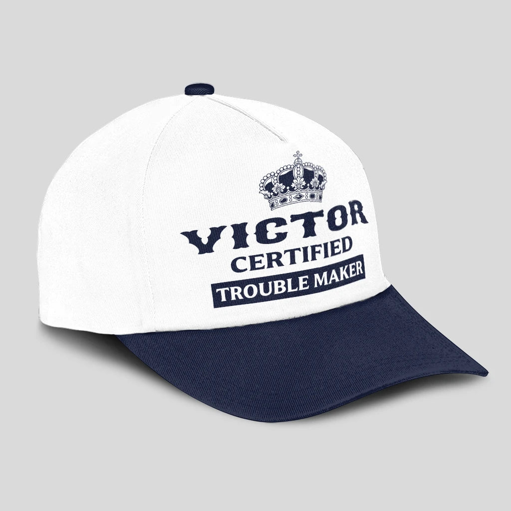 Certified Your Name Trouble Maker Washed Cap VICTOR 13K1 C148PF