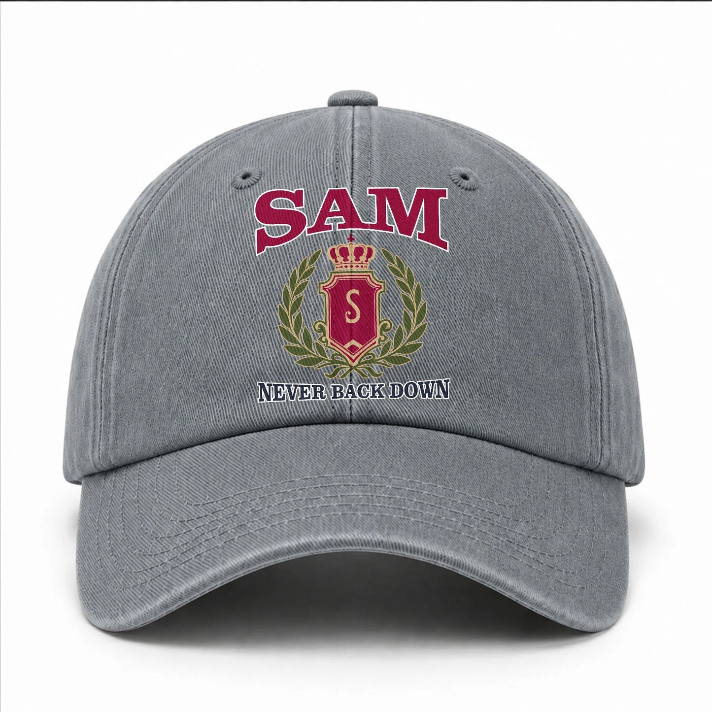 Your Name Never Back Down Royal Washed Cap SAM 13K1 C77PF